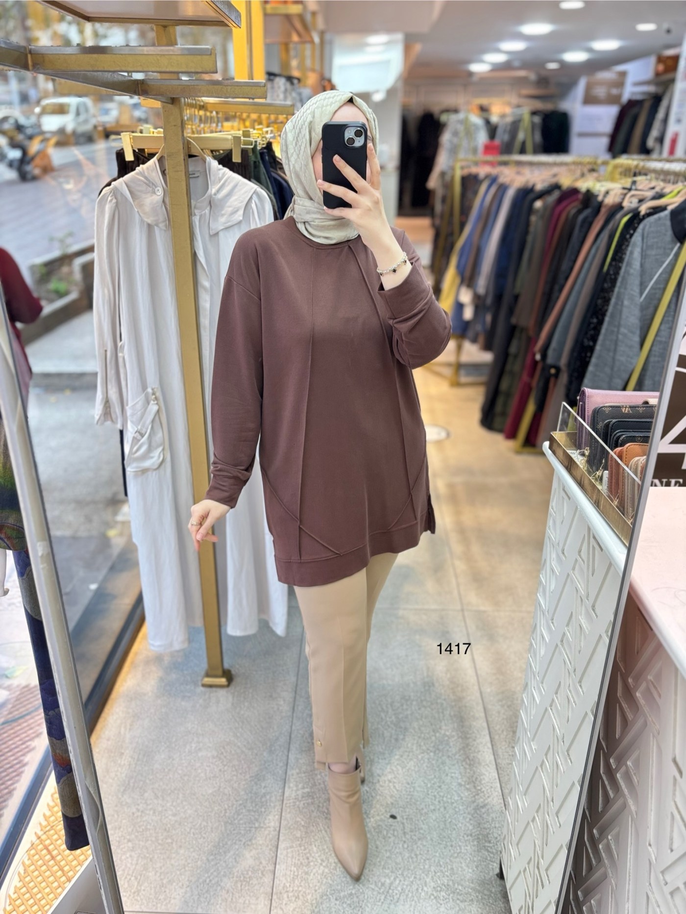 1417 PAT DETAYLI OYSHO TUNİK