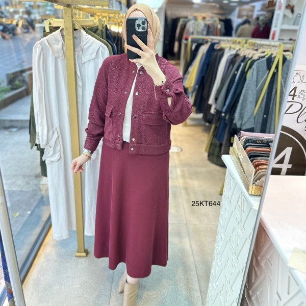 25KT644 Armine Trend Simli Triko Takım - Görsel 5