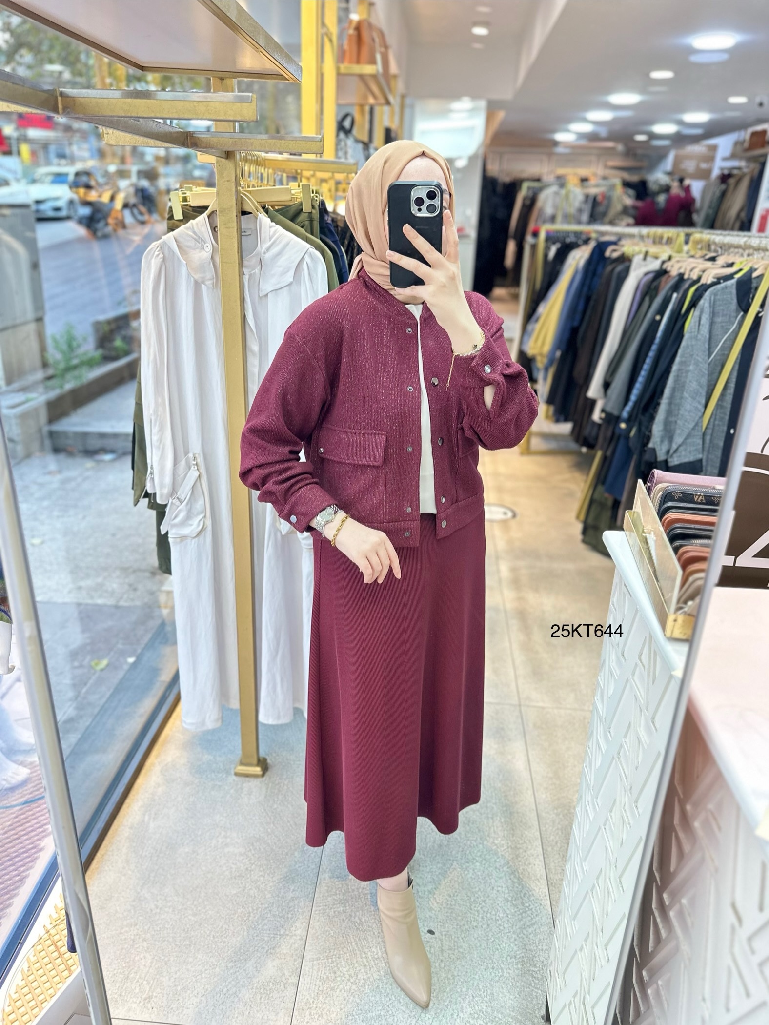 25KT644 Armine Trend Simli Triko Takım - Görsel 1