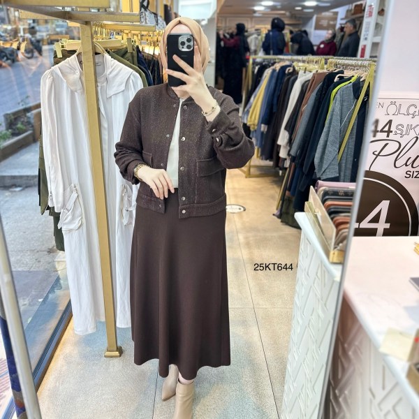 25KT644 Armine Trend Simli Triko Takım - Görsel 7