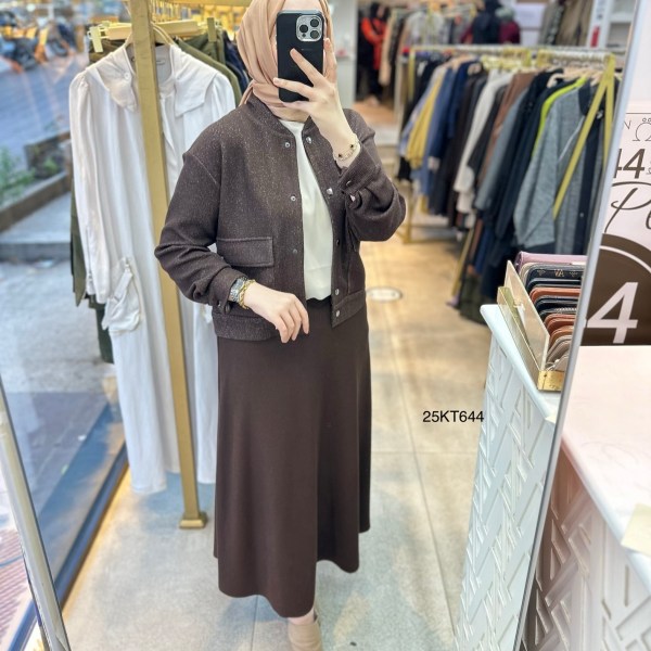 25KT644 Armine Trend Simli Triko Takım - Görsel 4