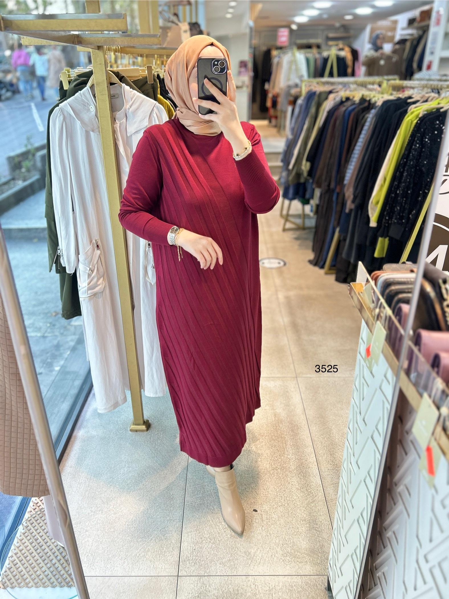 3525 Triko Elbise - Görsel 8