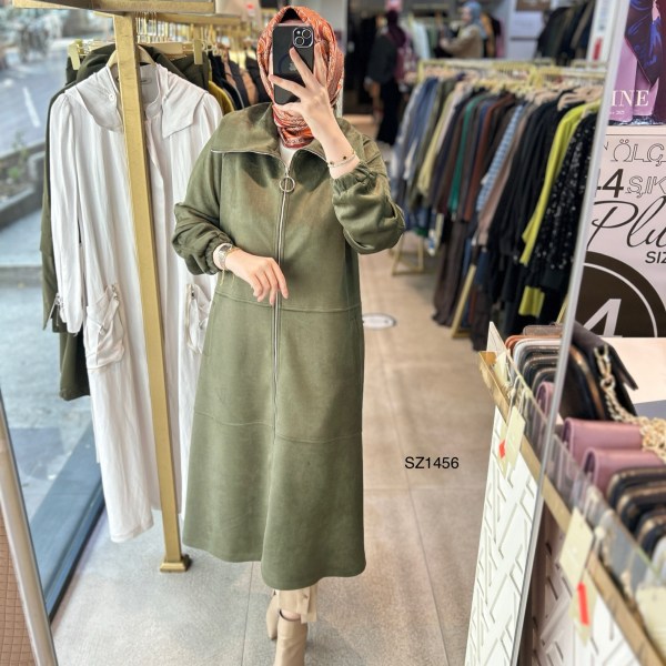 SZ1456 Fermuarlı Nubuk Kap - Görsel 10