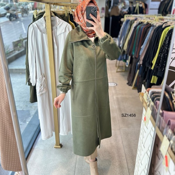 SZ1456 Fermuarlı Nubuk Kap - Görsel 13