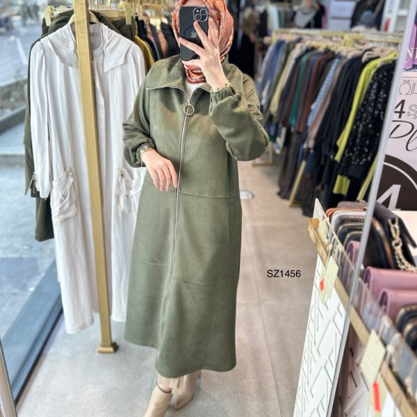 SZ1456 Fermuarlı Nubuk Kap - Görsel 11