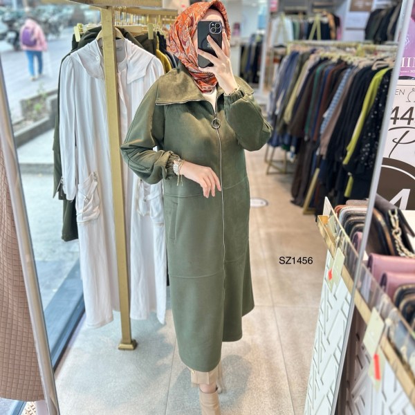 SZ1456 Fermuarlı Nubuk Kap - Görsel 14