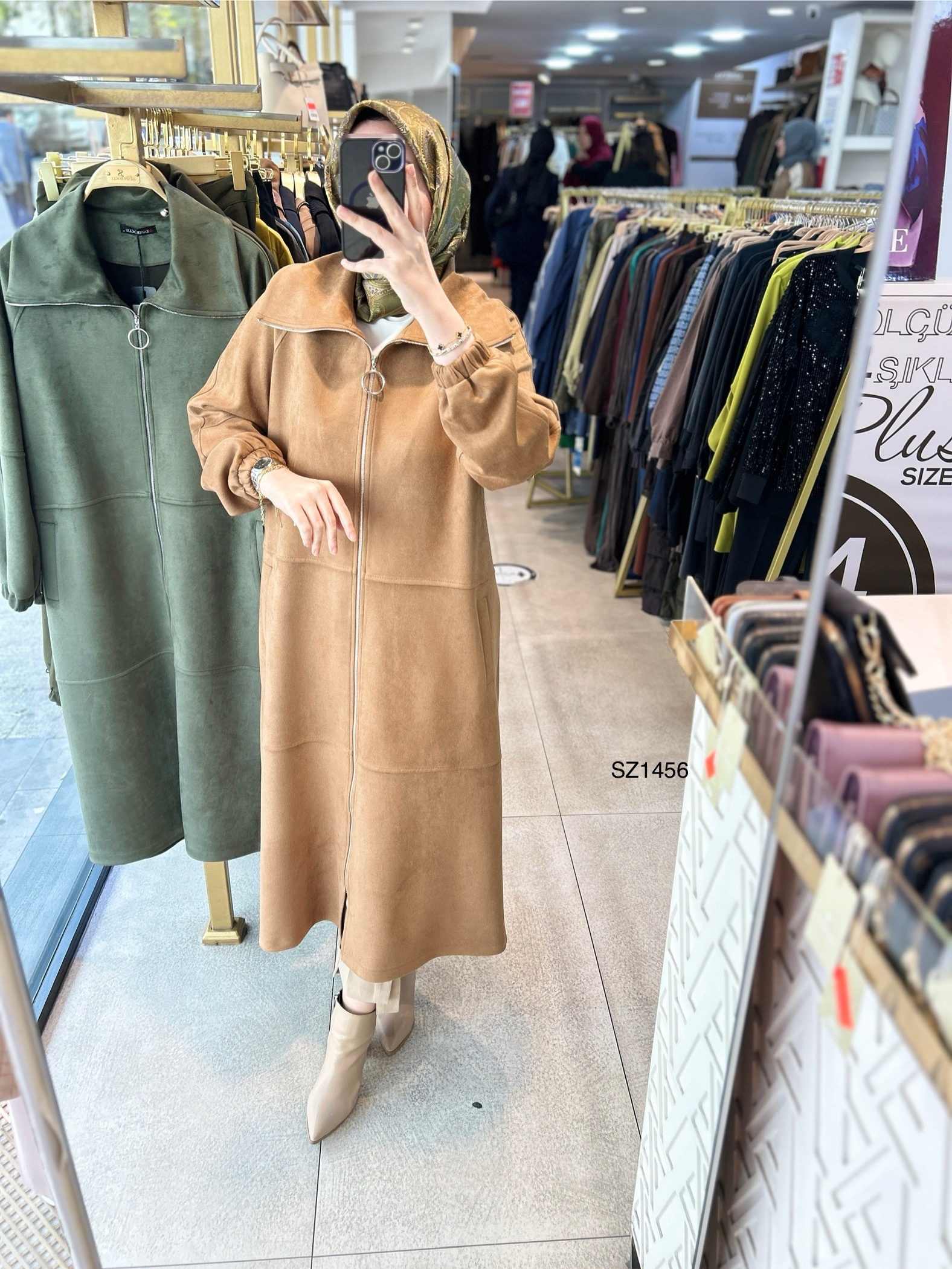 SZ1456 Fermuarlı Nubuk Kap - Görsel 26