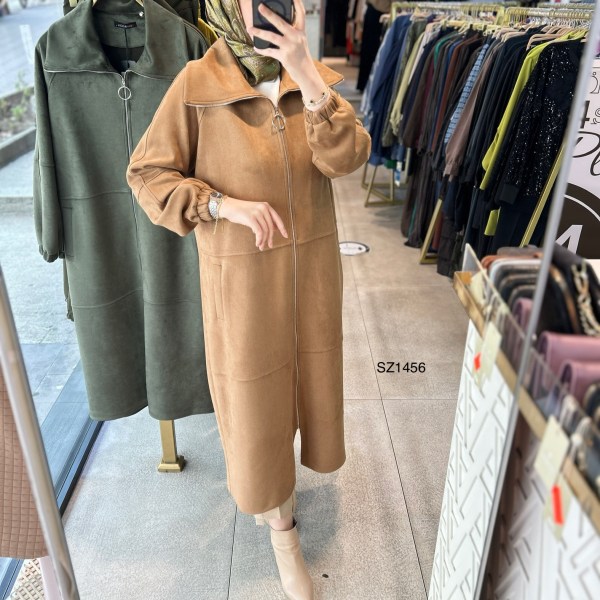 SZ1456 Fermuarlı Nubuk Kap - Görsel 5