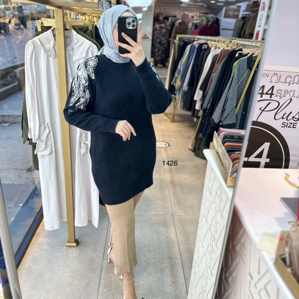 1426 Omuz Pul Detaylı Triko - Görsel 3