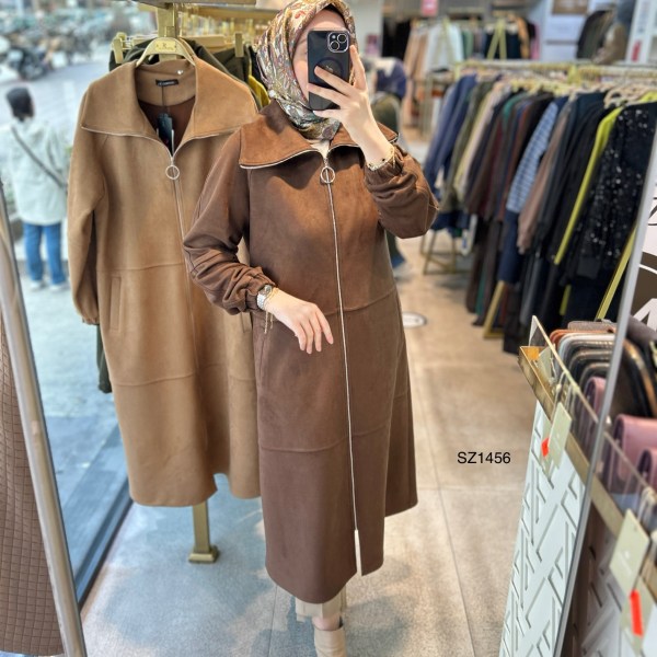 SZ1456 Fermuarlı Nubuk Kap - Görsel 2