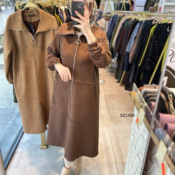 SZ1456 Fermuarlı Nubuk Kap - Görsel 3