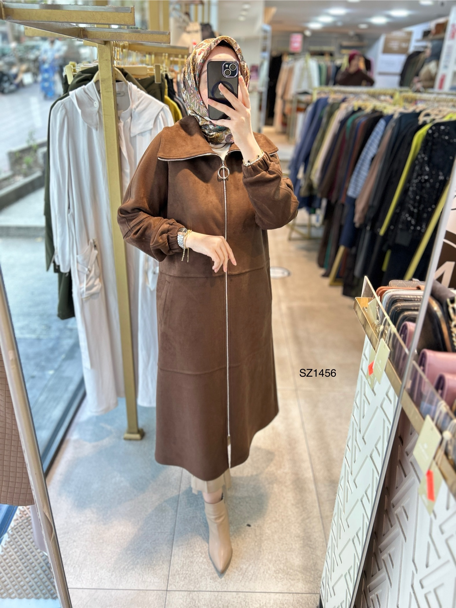 SZ1456 Fermuarlı Nubuk Kap - Görsel 16