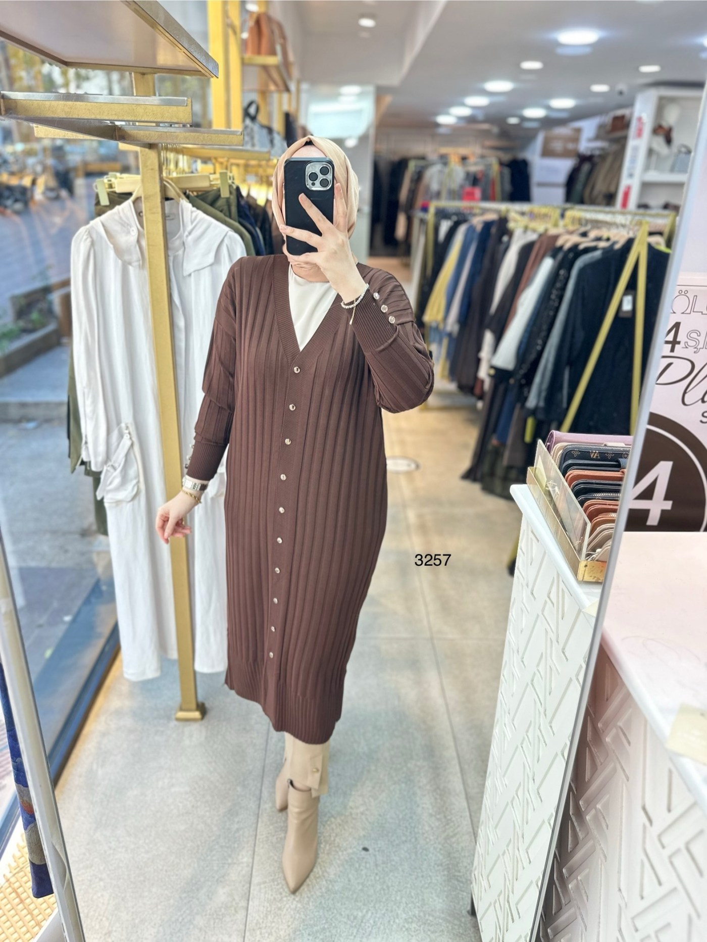 3257 Uzun Merserize Triko