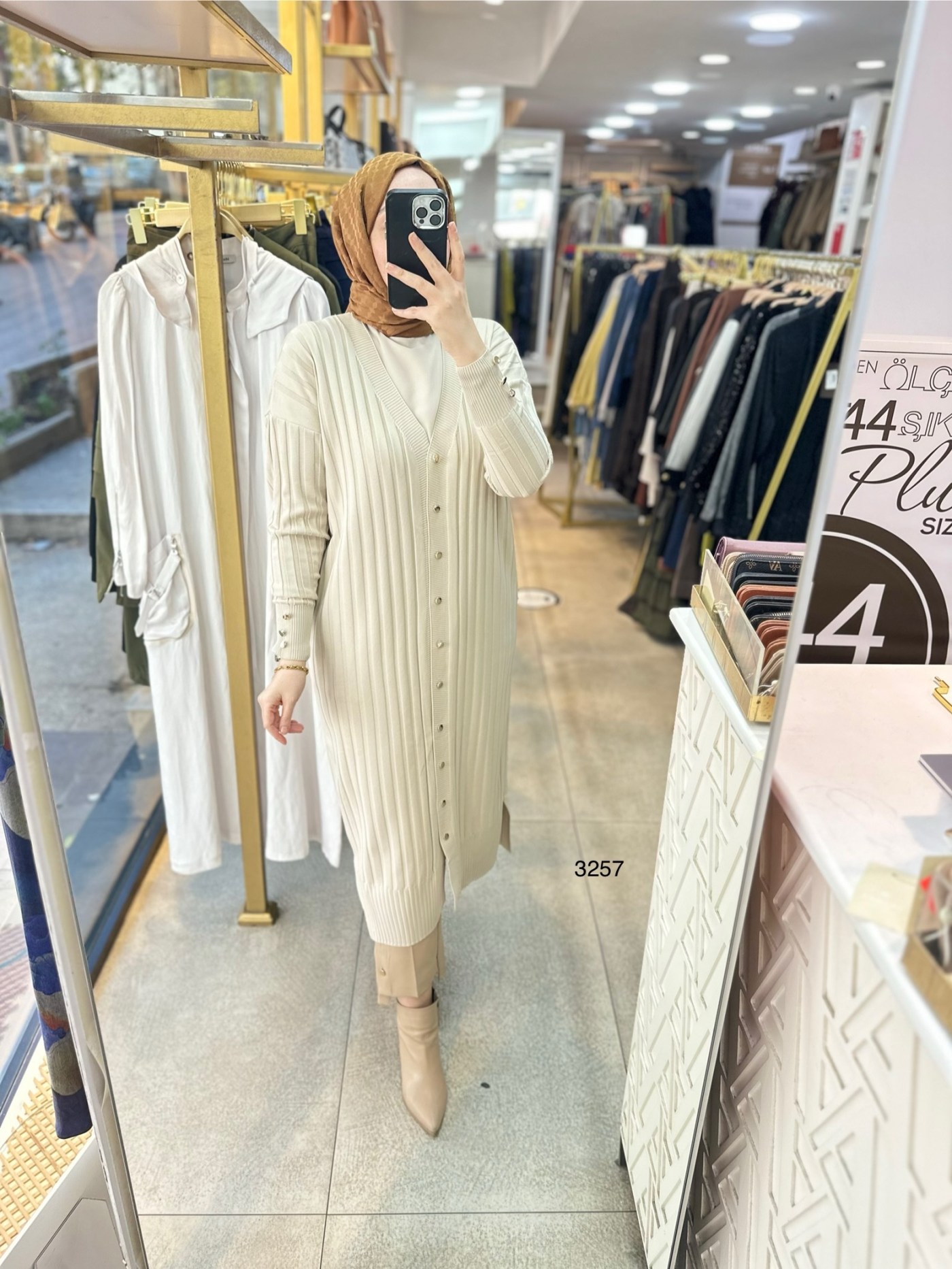 3257 Uzun Merserize Triko