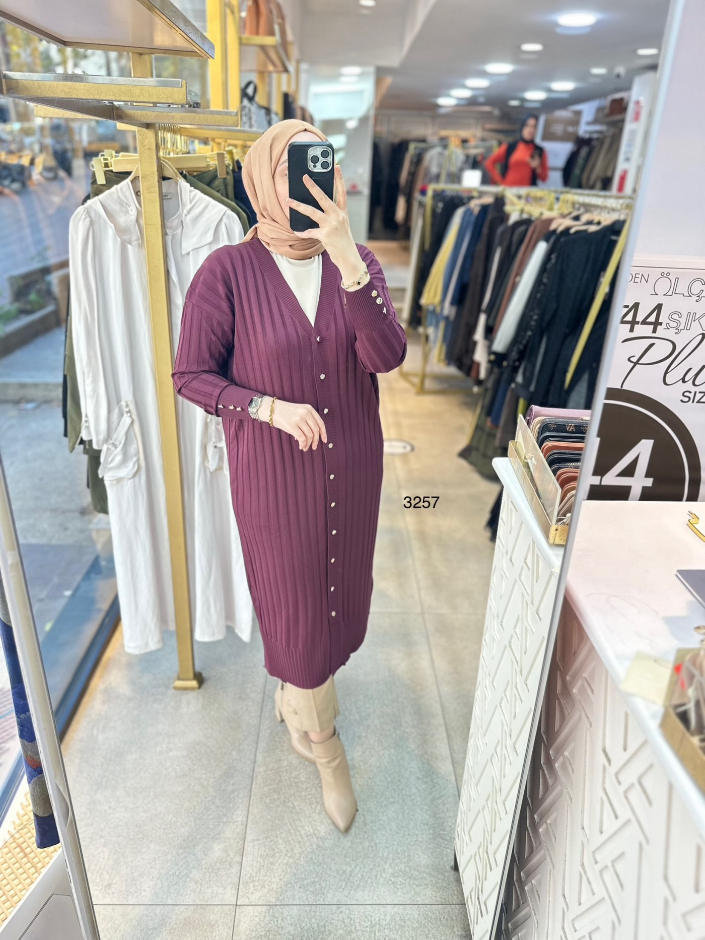 3257 Uzun Merserize Triko