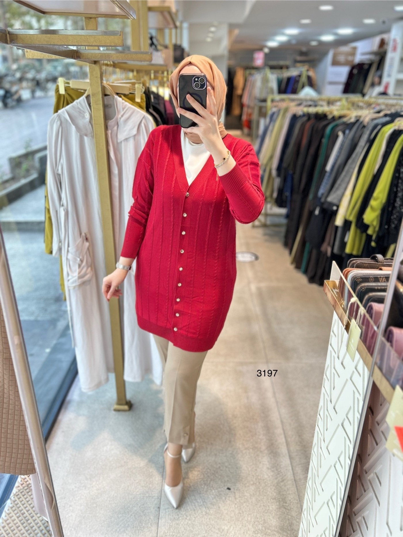 3197 Desenli Merserize Triko Tunik