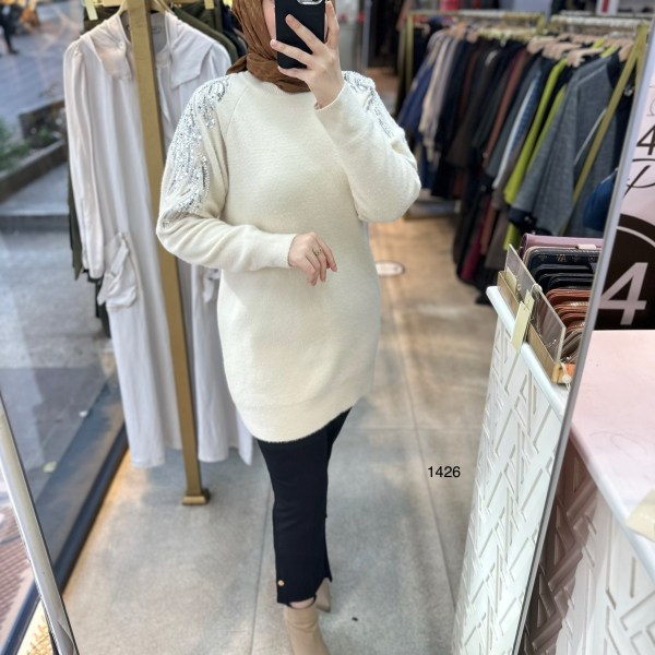 1426 Omuz Pul Detaylı Triko - Görsel 5