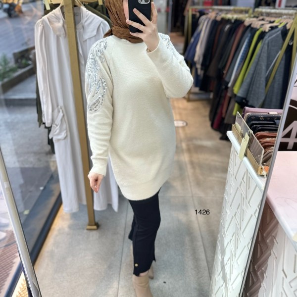 1426 Omuz Pul Detaylı Triko - Görsel 7