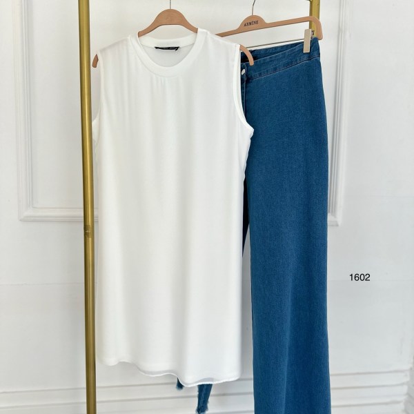 1602 ÖNÜ ŞİFON ARKASI BAMBU KUMAŞ İÇLİK - Görsel 1