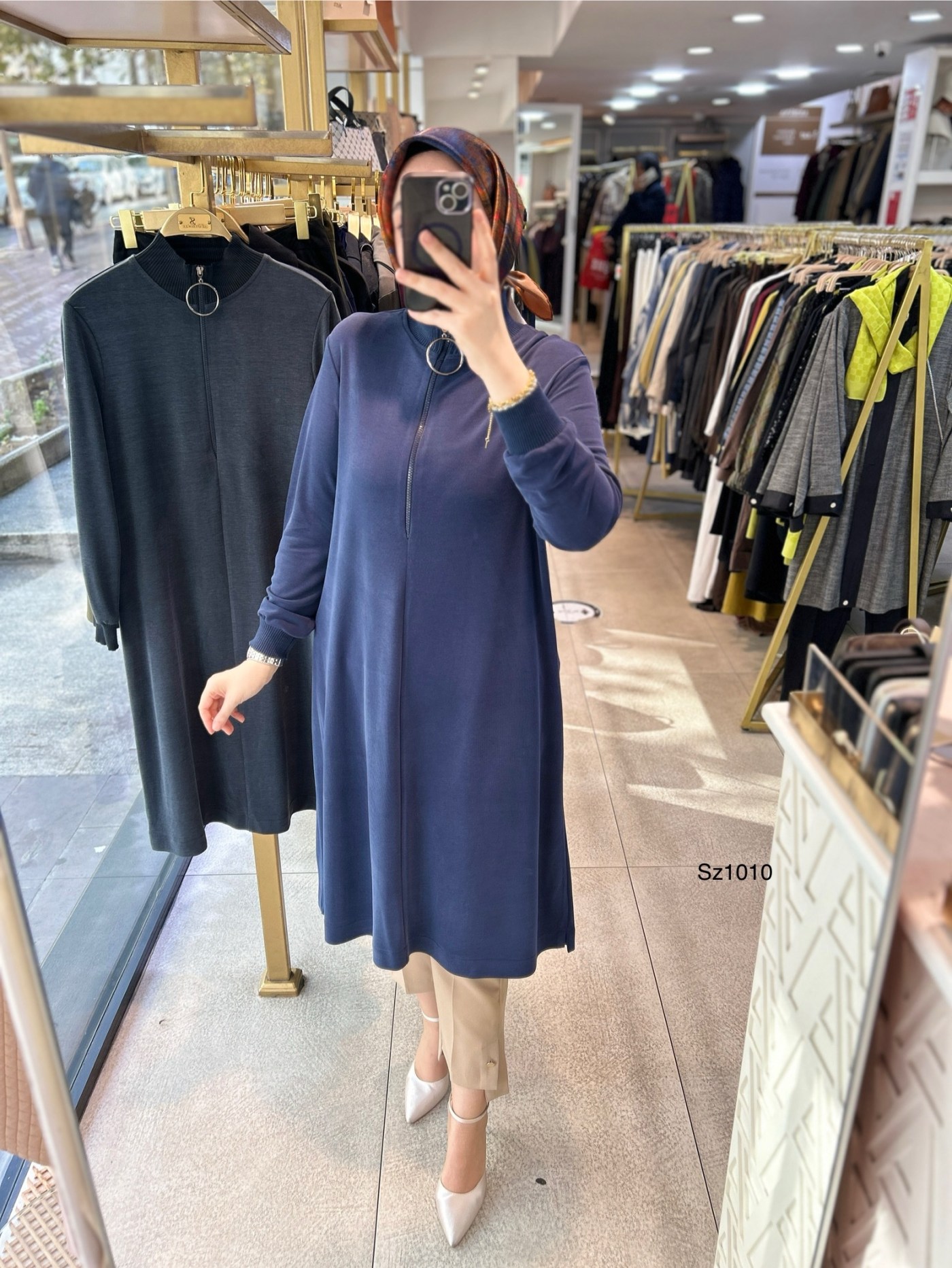 Sz1010 Selma Zaferoğlu Bambu Kumaş Ribanalı Tunik