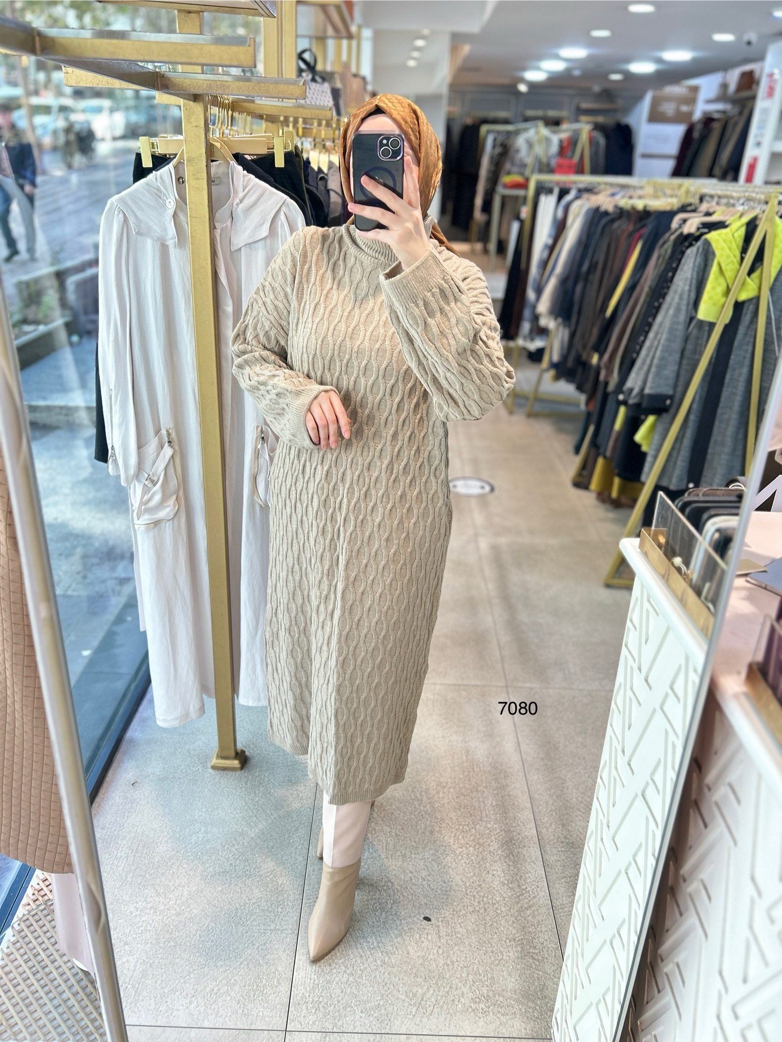 7080 Örme Triko Tunik - Görsel 13