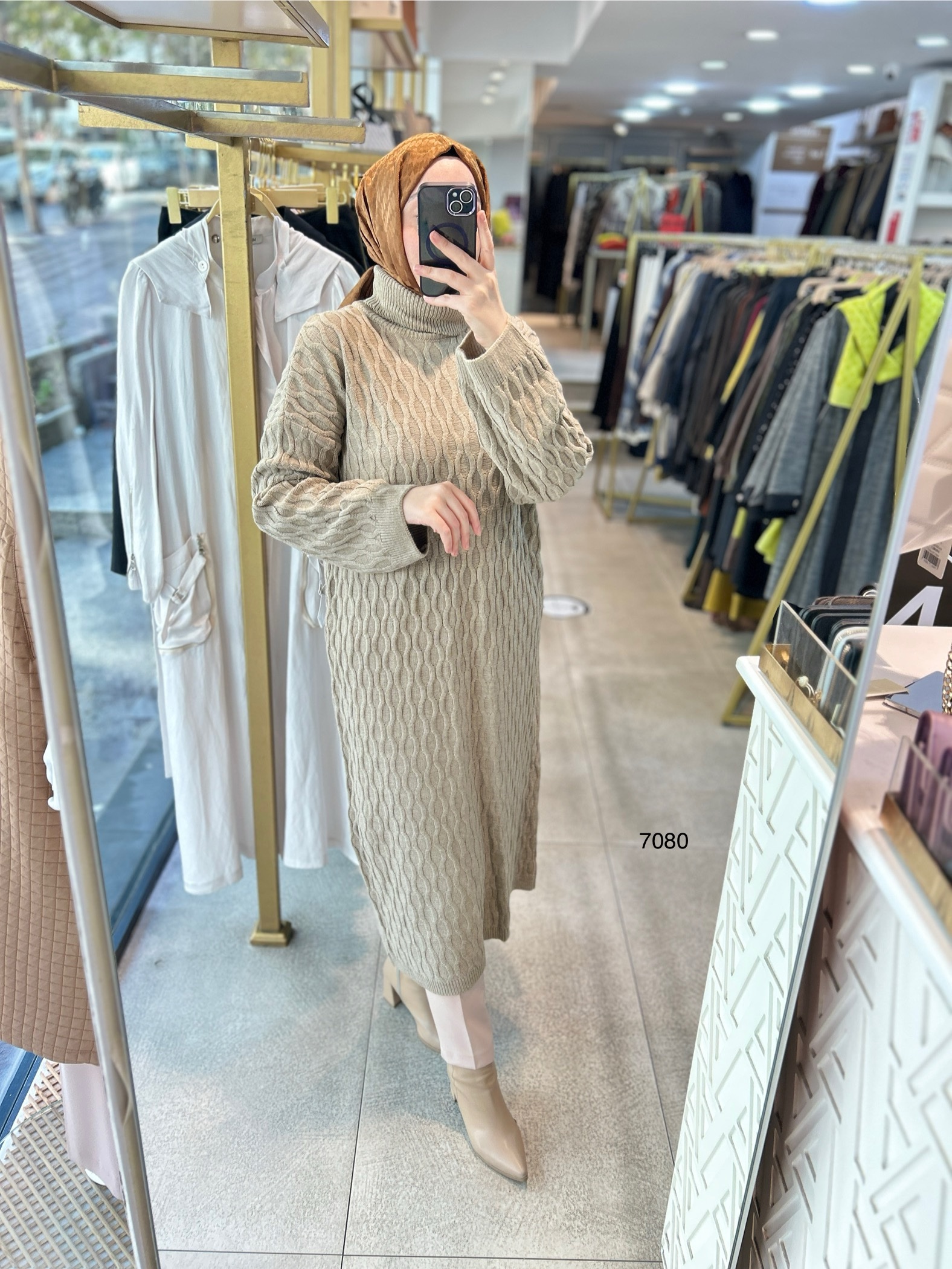 7080 Örme Triko Tunik - Görsel 15