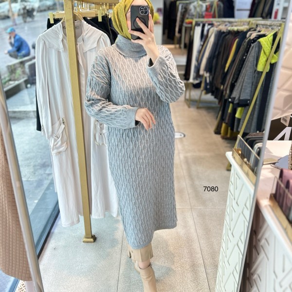 7080 Örme Triko Tunik - Görsel 9