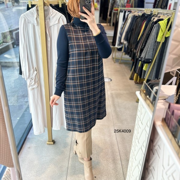 25K4009 Belli Ekose Tunik - Görsel 5