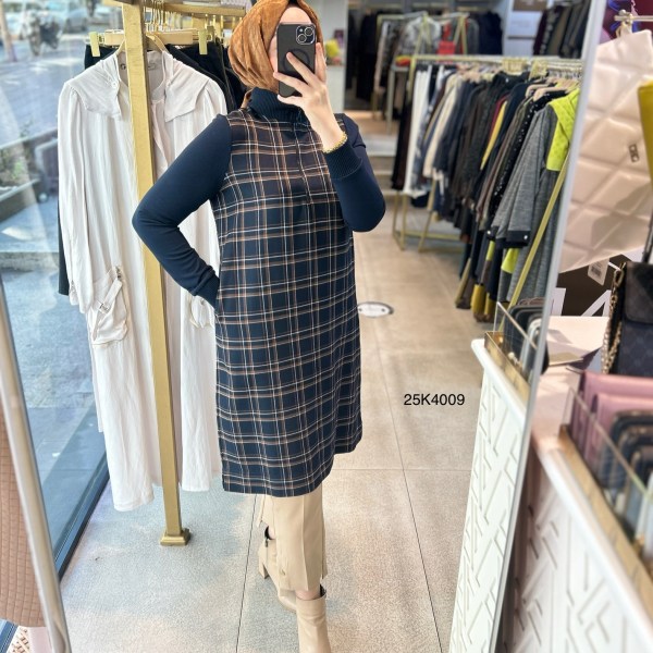 25K4009 Belli Ekose Tunik - Görsel 1