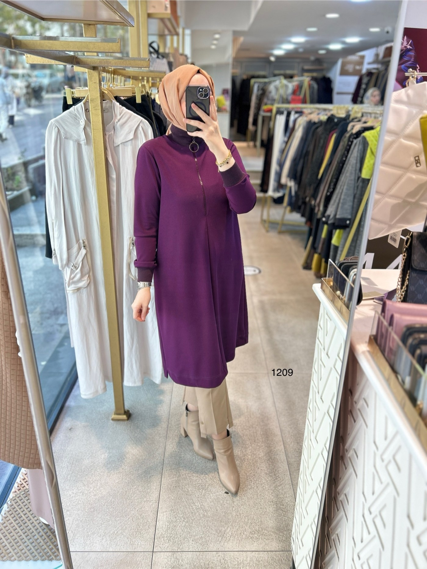 1209 Ribanalı Fermuarlı Tunik