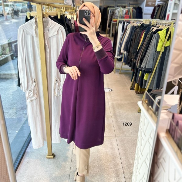 1209 Ribanalı Fermuarlı Tunik - Görsel 15