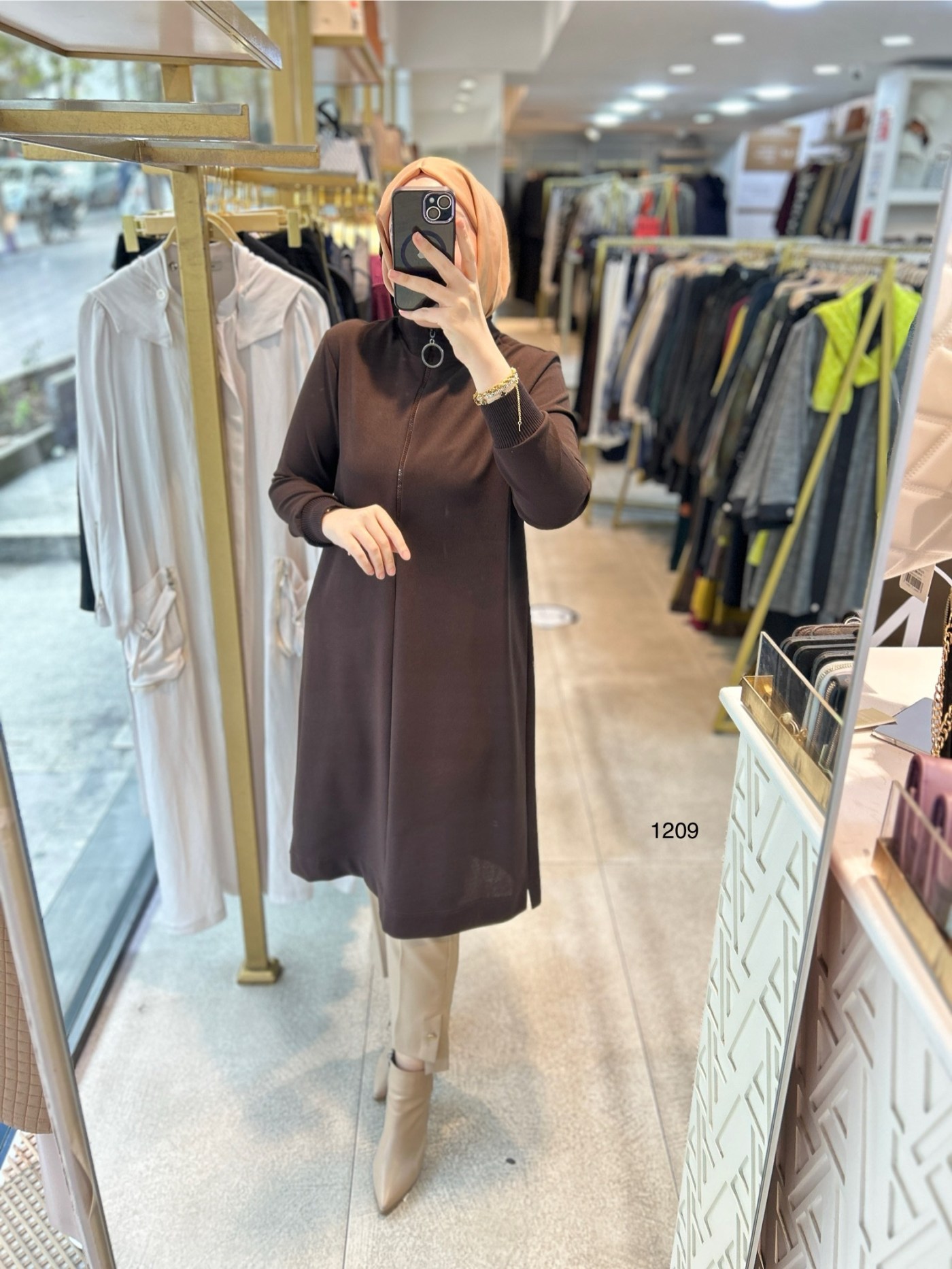 1209 Ribanalı Fermuarlı Tunik