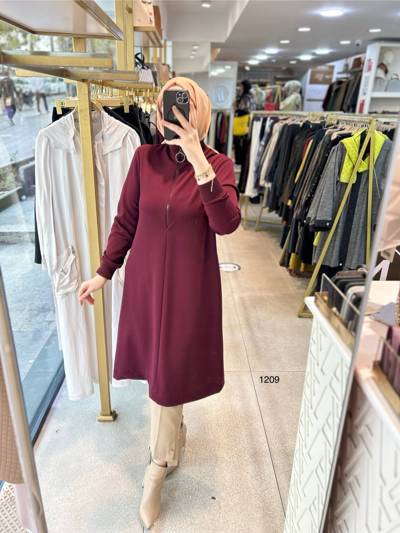 1209 Ribanalı Fermuarlı Tunik