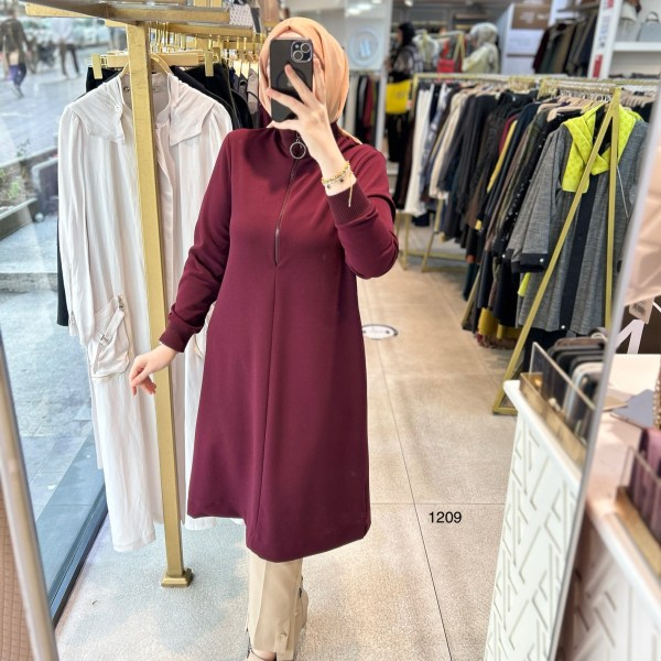 1209 Ribanalı Fermuarlı Tunik - Görsel 1