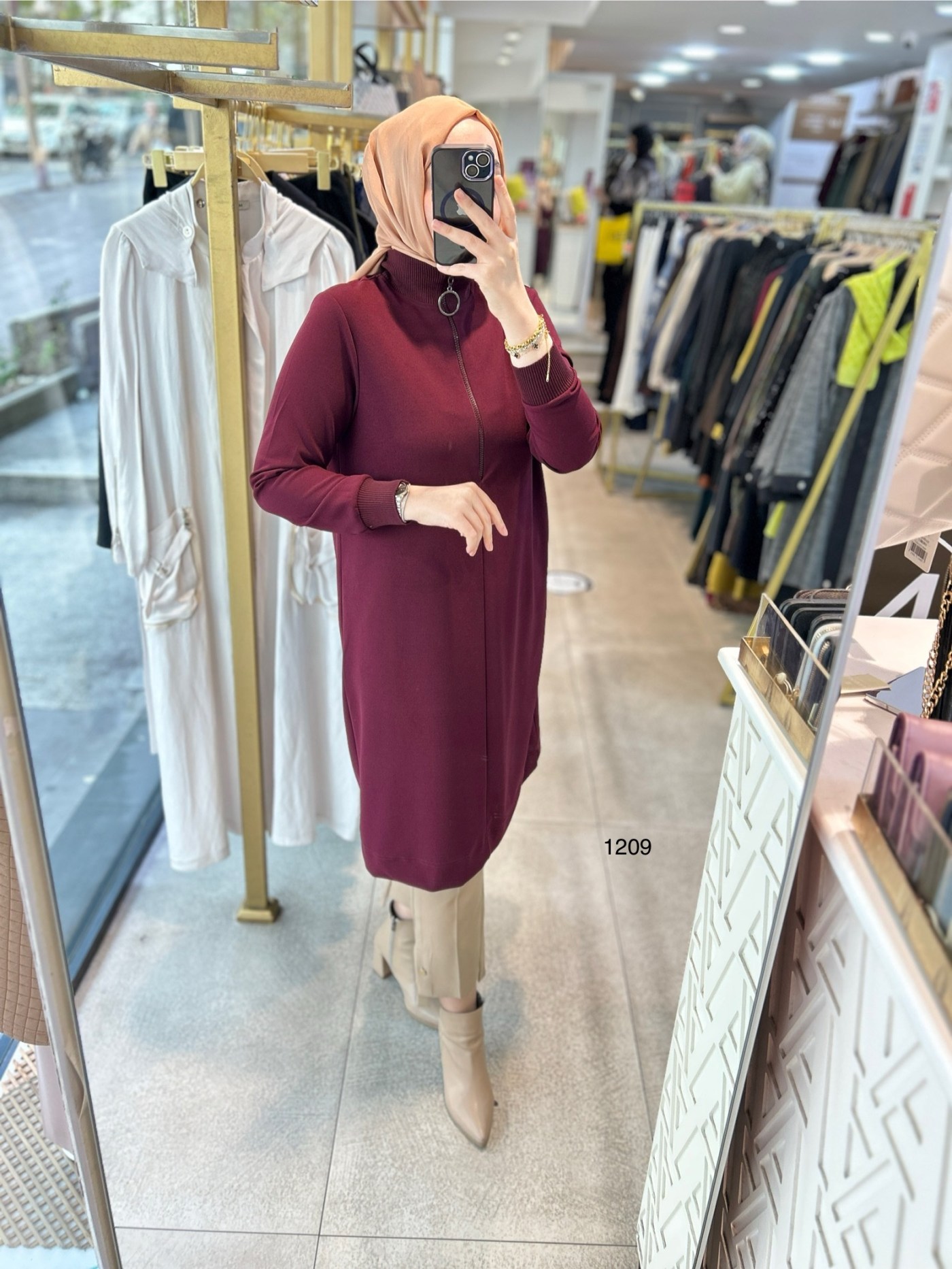 1209 Ribanalı Fermuarlı Tunik