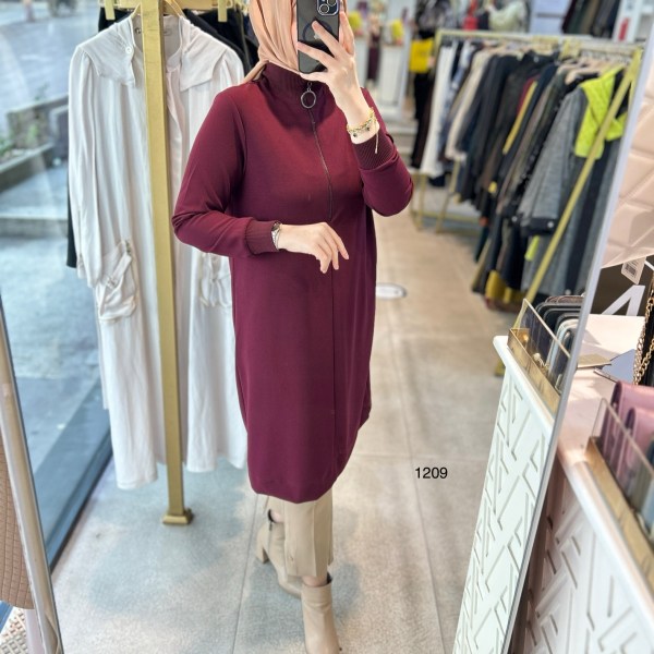 1209 Ribanalı Fermuarlı Tunik - Görsel 2