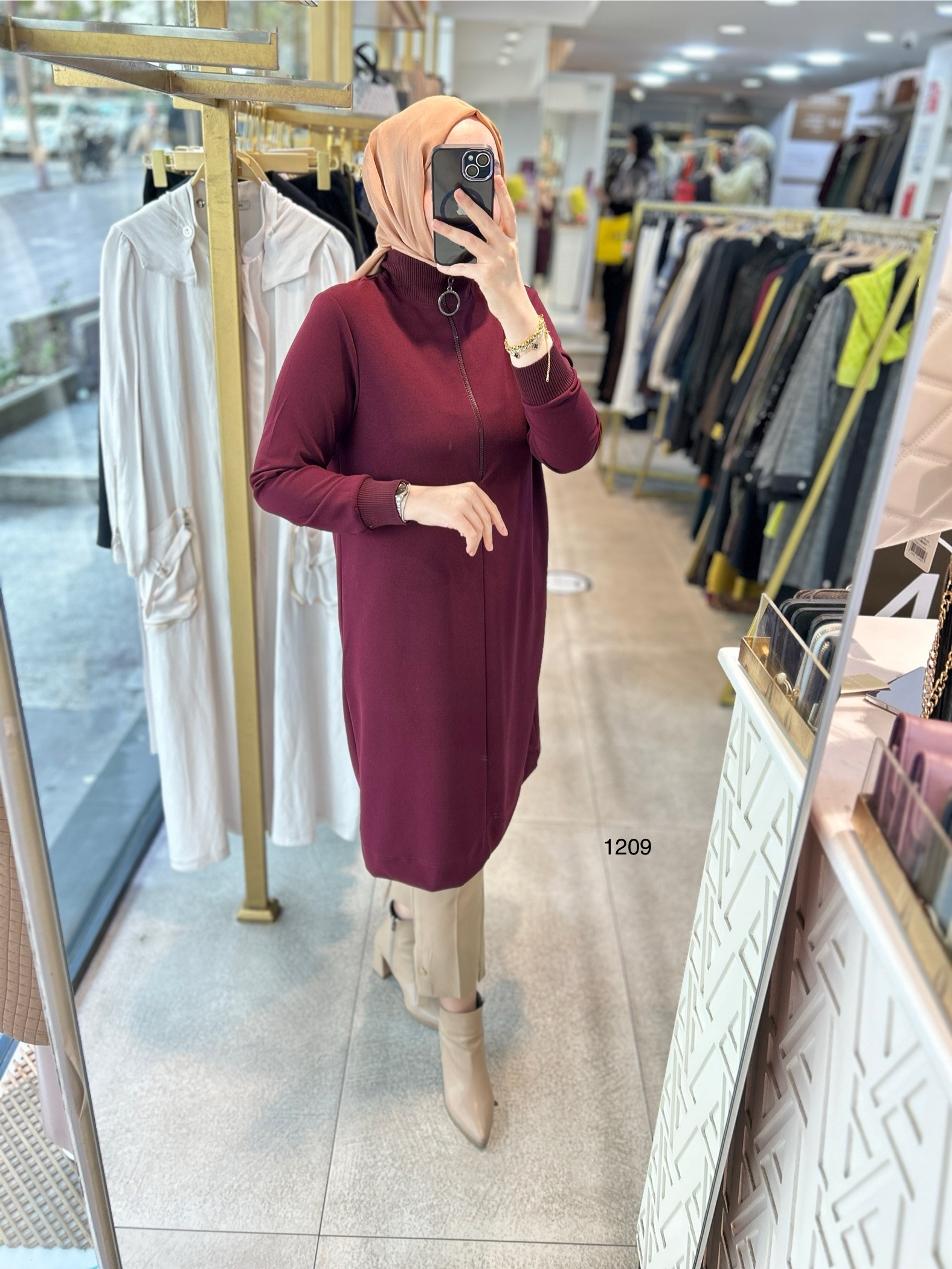 1209 Ribanalı Fermuarlı Tunik - Görsel 2