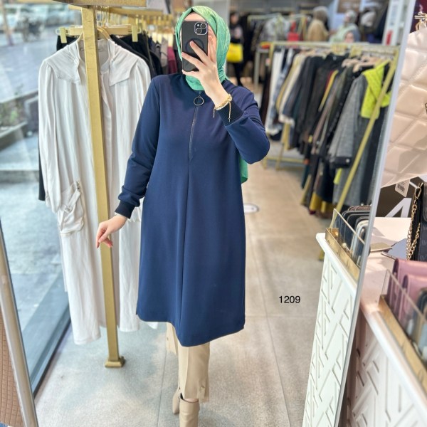 1209 Ribanalı Fermuarlı Tunik - Görsel 7