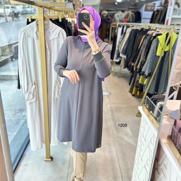 1209 Ribanalı Fermuarlı Tunik - Görsel 16