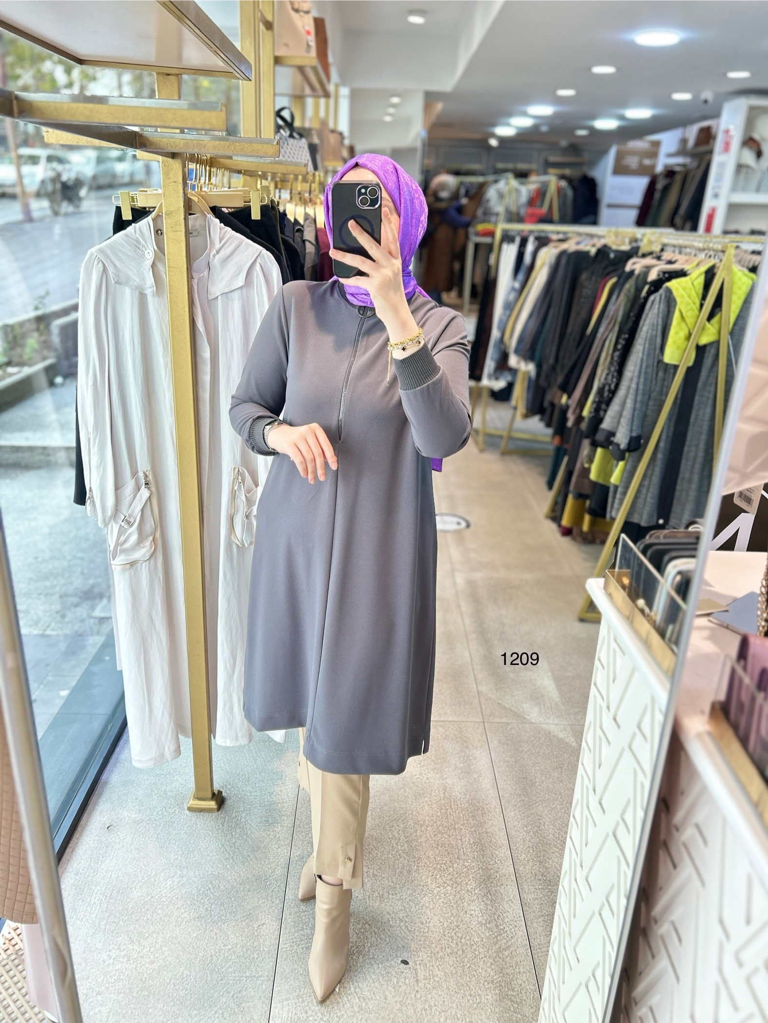 1209 Ribanalı Fermuarlı Tunik - Görsel 16