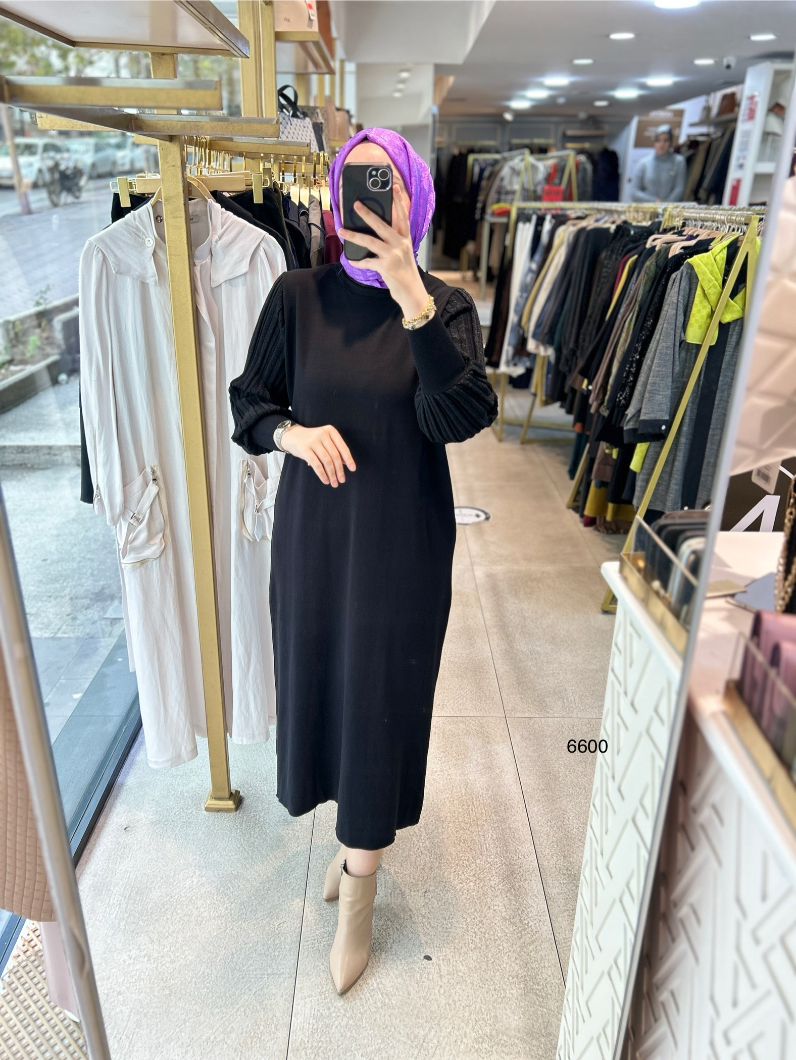 6600 Simli Triko Elbise - Görsel 1