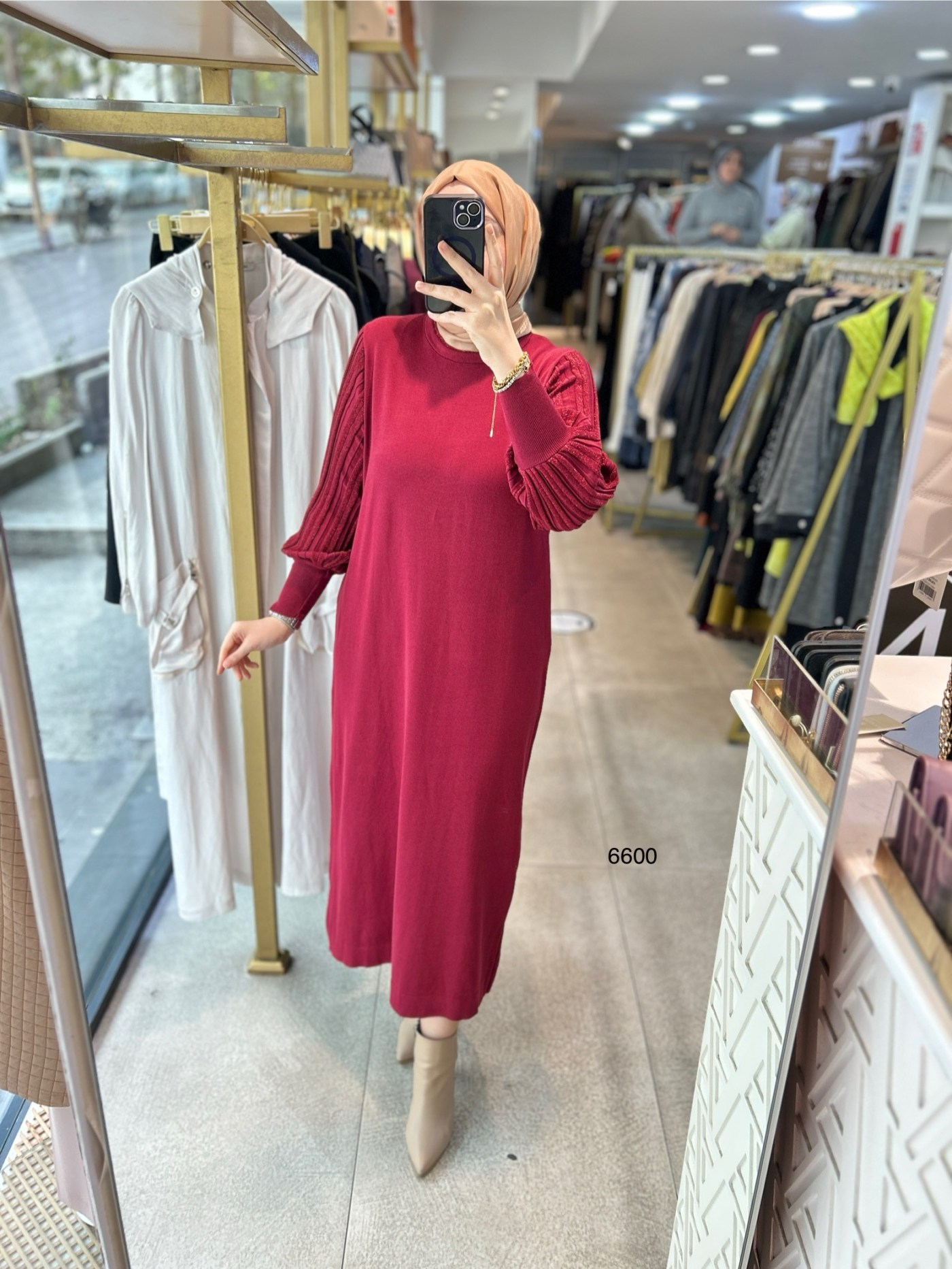 6600 Simli Triko Elbise