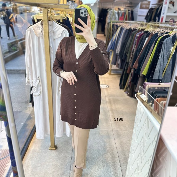 3198 Çizgi Desenli Triko - Görsel 1