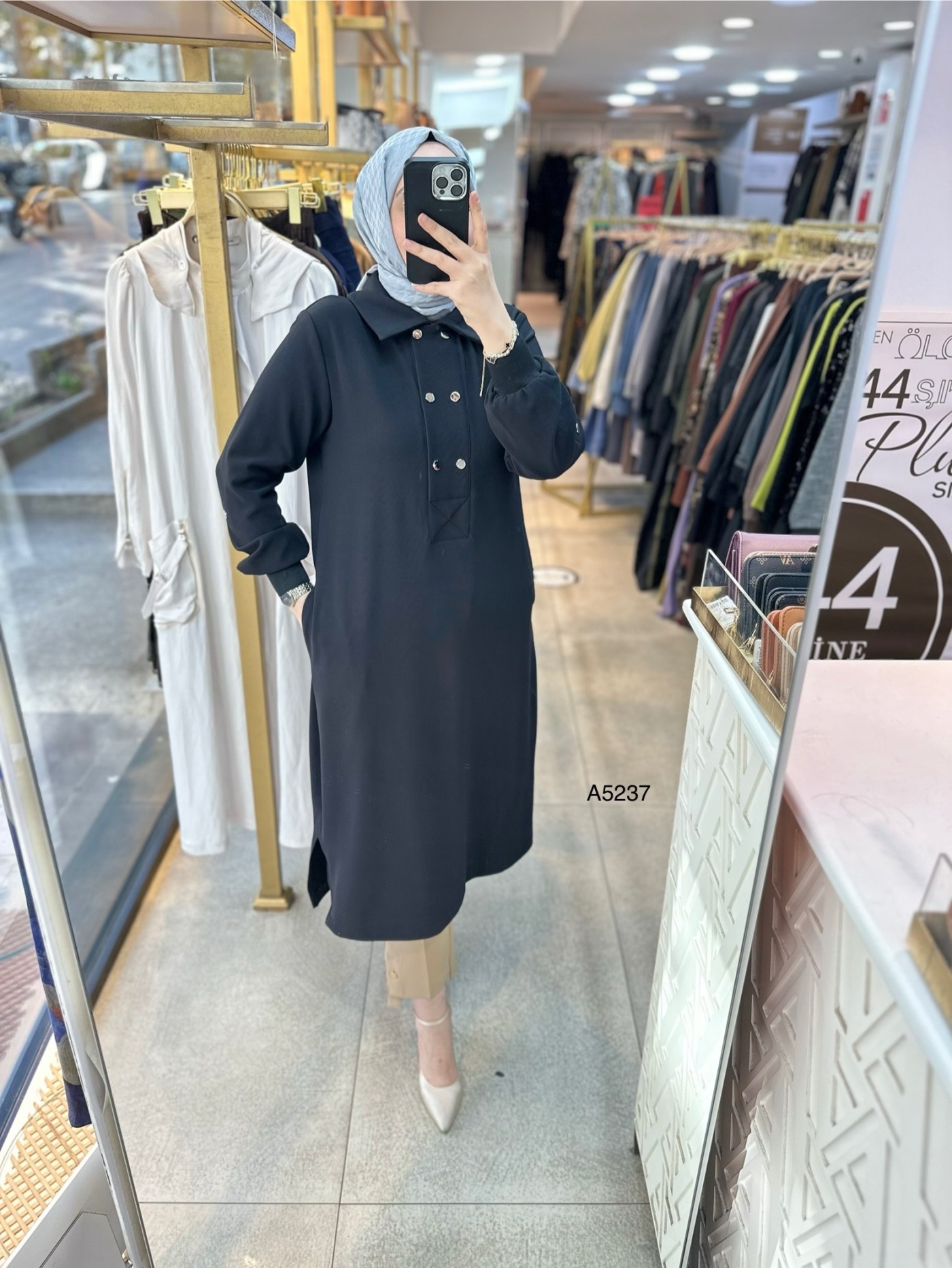 A5237 Çıt Detaylı Tunik