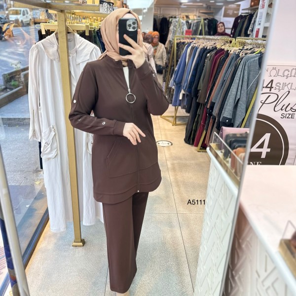 A5111 Kolu Zımba Detaylı Fermuarlı Takım - Görsel 14