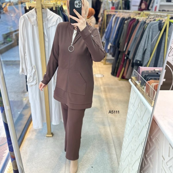 A5111 Kolu Zımba Detaylı Fermuarlı Takım - Görsel 5