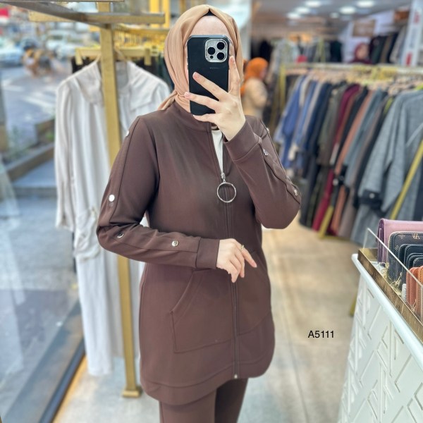 A5111 Kolu Zımba Detaylı Fermuarlı Takım - Görsel 17