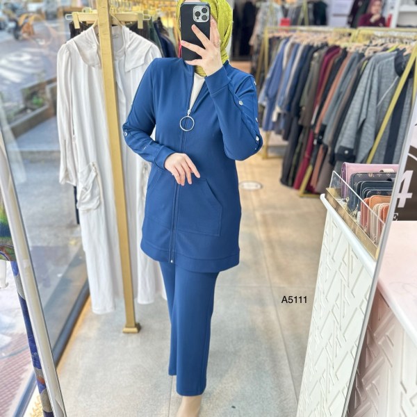 A5111 Kolu Zımba Detaylı Fermuarlı Takım - Görsel 19