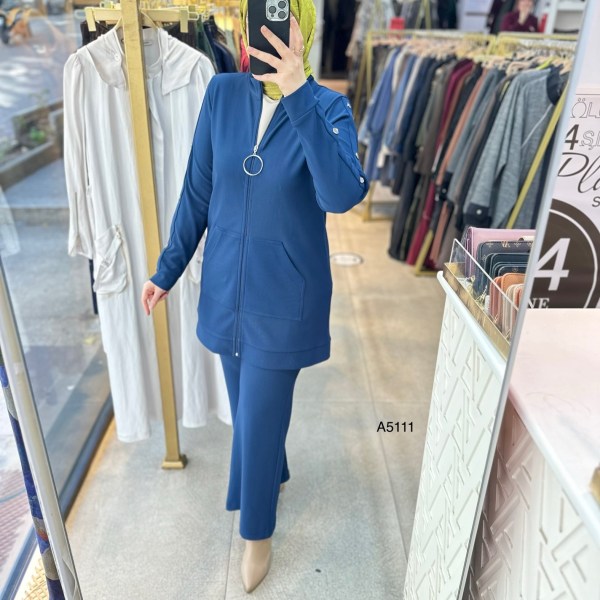 A5111 Kolu Zımba Detaylı Fermuarlı Takım - Görsel 13