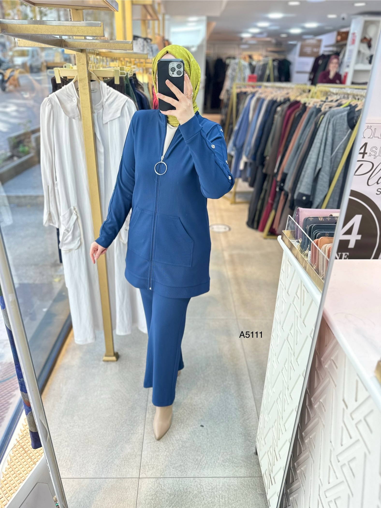 A5111 Kolu Zımba Detaylı Fermuarlı Takım - Görsel 13